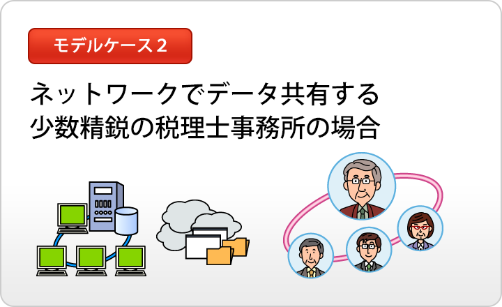 モデルケース2｜ネットワークでデータ共有する少数精鋭の税理士事務所の場合