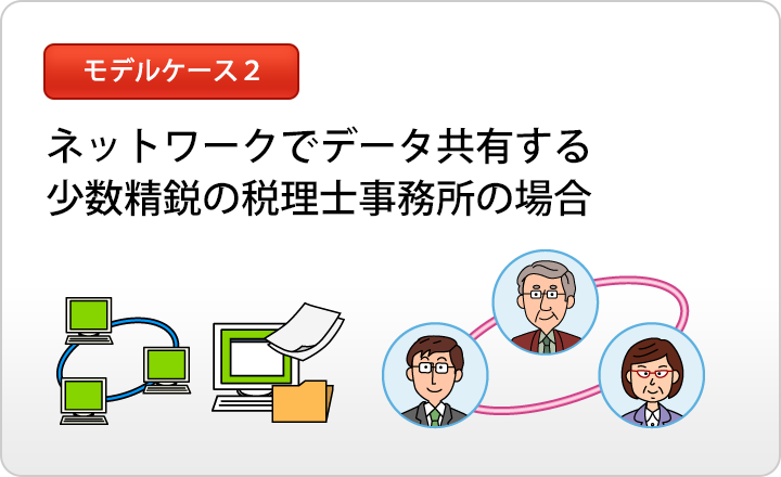 モデルケース2｜ネットワークでデータ共有する少数精鋭の税理士事務所の場合