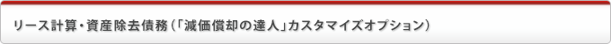 リース計算・資産除去債務（「減価償却の達人」カスタマイズオプション）