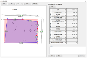 想定整形地を自動作成し、かげ地割合を計算