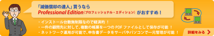 「減価償却の達人」買うならProfessional Edition（プロフェッショナル・エディション）がおすすめ！